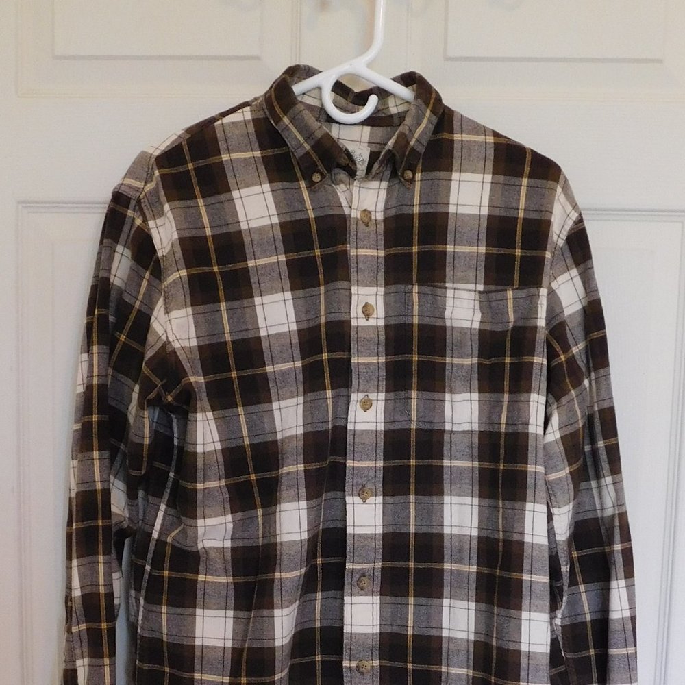 Cabela's Long-Sleeve Button-Up Brown Flannel - Medium Tall